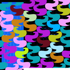 seamless pattern - decorative shape, question mark, on different backgrounds.
