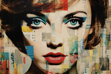 Retro futuristic pop art fashion portrait combining retro and futuristic elements made with generative ai