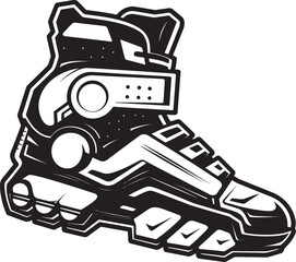 TechnoTrek Sleek Design of Hi Tech Boots ElectroEdge Iconic Black Logo of Sci Fi Futuristic Boots