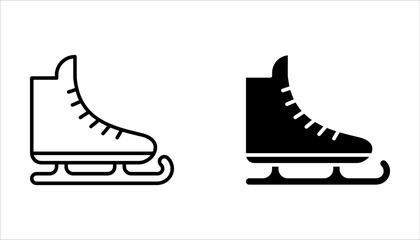 Ice skate icon set. sign for mobile concept and web design on white background