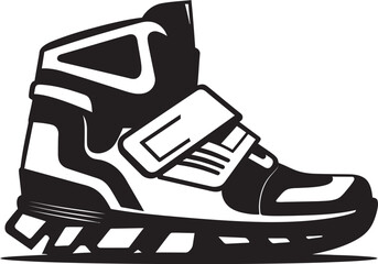 Naklejka premium QuantumQuip Sleek Logo Design of Hi Tech Boots ElectroEdge Iconic Vector Logo of Hi Tech Sci Fi Boots