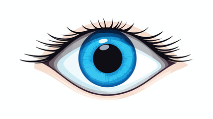Eye vector look icon. Eyeball vision blue eyesight