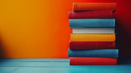 Stack of Books on Table