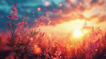 Fototapeta premium Flowers Scattered on Beach