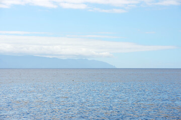 Seascape view from Arena beach towards Gomera island, Tenerife.