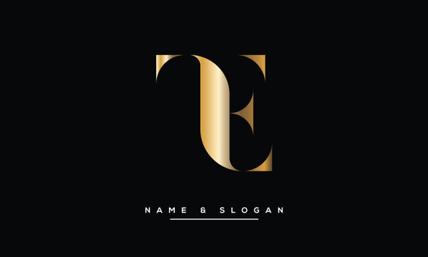 TE, ET, T, E, Abstract Letters Logo monogram