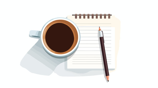 Flat icon A coffee mug with a to-do list on it repr