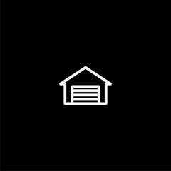 Garage icon isolated on dark background