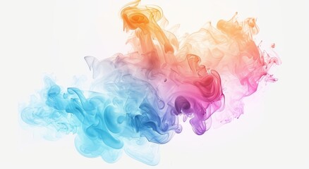 3D glow of an abstract Colorful watercolor stain isolated on a white background