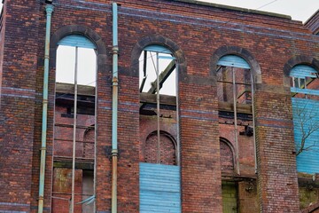 ruins of old brick factory building