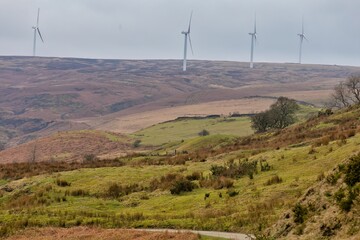 turbines in the mountains