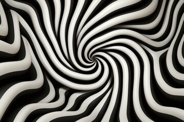 Fototapeta na wymiar A black and white spiral pattern creating optical illusion