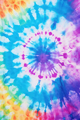 Abstract Rainbow Tie-Dye: A Vibrant Psychedelic Spiral of Artistic Freedom