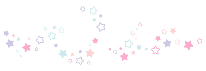 Pastel stars line simple. Vector illustration.	