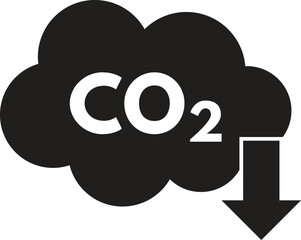 Co2 pollution reduction icon . CO2 reduction icon isolated on white background . Vector