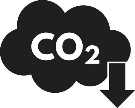 Co2 pollution reduction icon . CO2 reduction icon isolated on white background . Vector