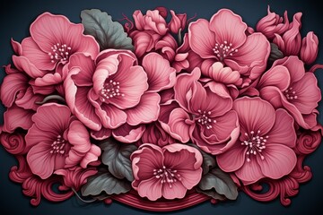 beautiful patterns of flowers of different shapes and colors illustration