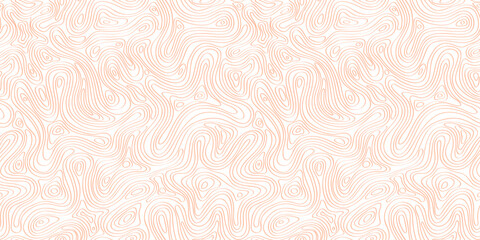 Contour lines map of topography. Seamless pattern with texture of terrain, topology landscape, vector hand drawn illustration