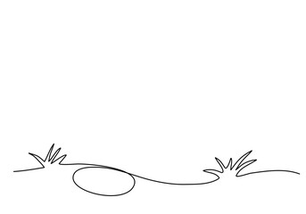 Grass doodle. One line drawing animation with alpha channel.