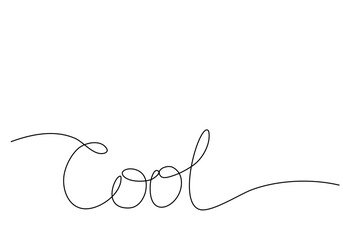 Word COOL one line drawing animation. Video clip with alpha channel.