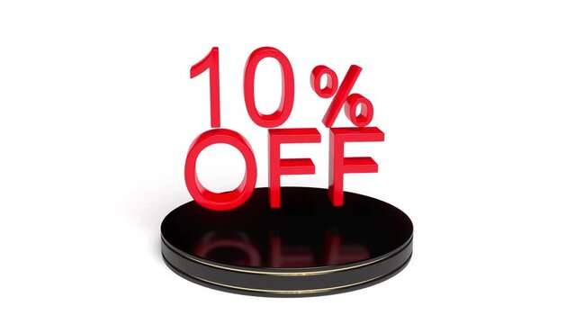 Red text 10 percent off rotate endless