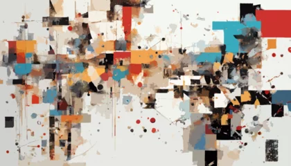 Foto op Canvas Abstraktes, buntes Puzzle. © ludariimago