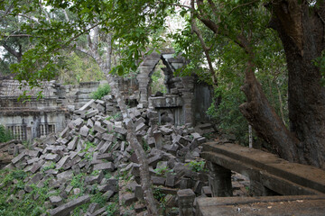 Angkor Wat temple Koh Ker Cambodia view on a cloudy autumn day