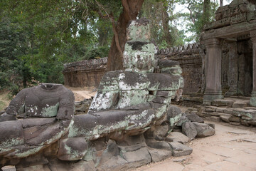 Angkor Wat temple Ta Phrum view on a cloudy autumn day