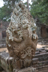 Angkor Wat temple Ta Phrum view on a cloudy autumn day