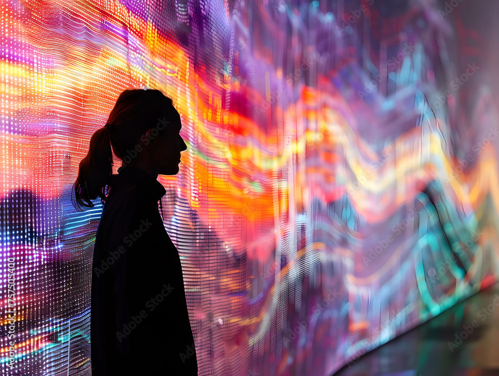 Poster digital art installation visualizing real-time data