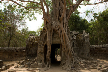 Angkor Wat East Mebon Cambodia view on a cloudy autumn day