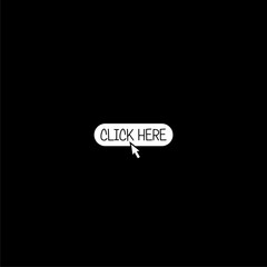 Click here button icon isolated on dark background