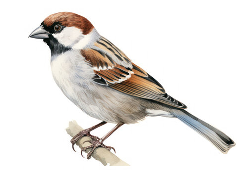 sparrow isolated on transparent background, transparency image, removed background