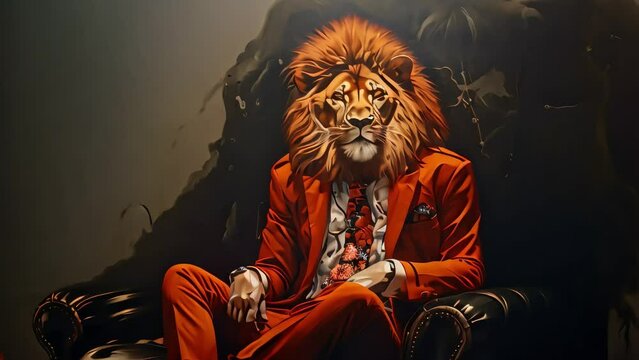 style inspired by a lion. Generative AI	
