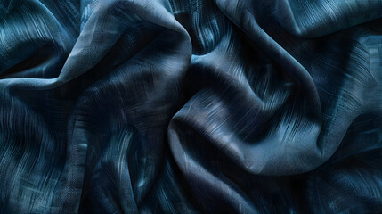 Smooth blue fabric featuring a delicate sheen and a luxurious, silky texture