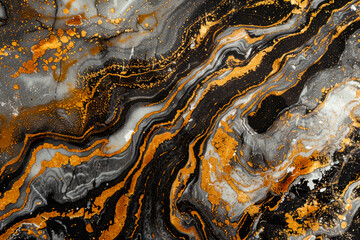 Luxury texture of black and gold paint. Streaks like marble