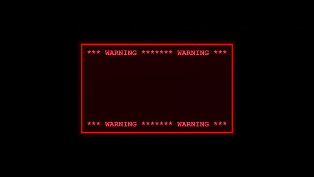 System Error warning message. Flashing warning sign. Background TRANSPARENT!!! The sign can be used as a layer over other footage. System failure, breakdown, flaw, malfunction, network problems.