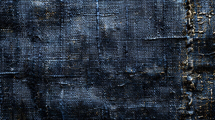 Macro shot of classic textured blue denim fabric, highlighting the durable and versatile nature of the material - obrazy, fototapety, plakaty