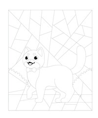 Animal Color by number page for kids