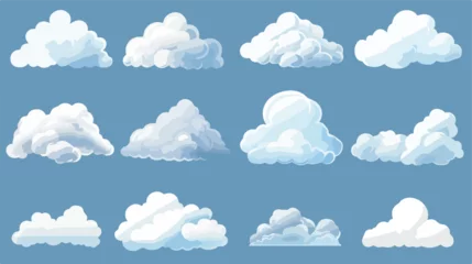 Foto op Plexiglas Flat icons Different types of clouds like puffy cum © iclute