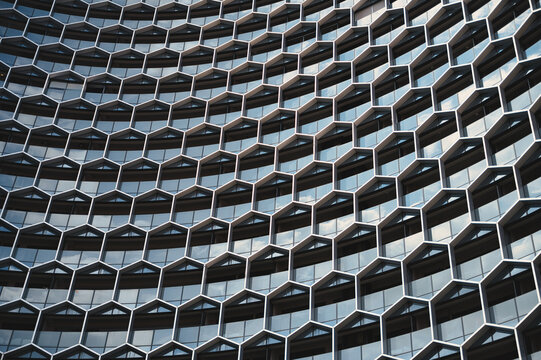 Geometric pattern of modern building facade