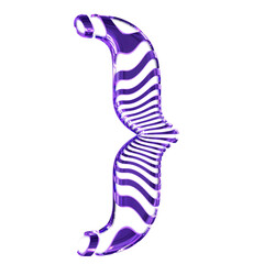 White symbol with purple ultra thin horizontal straps