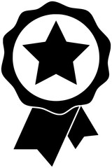 star illustration winner silhouette award logo badge icon emblem outline medal win quality gold best certificate prize reward achievement shape guarantee success champion for vector graphic background