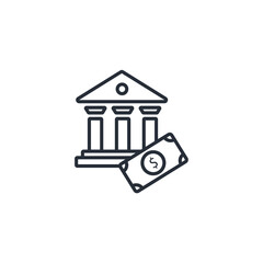 bank icon. vector.Editable stroke.linear style sign for use web design,logo.Symbol illustration.