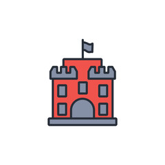 Castle icon. vector.Editable stroke.linear style sign for use web design,logo.Symbol illustration.