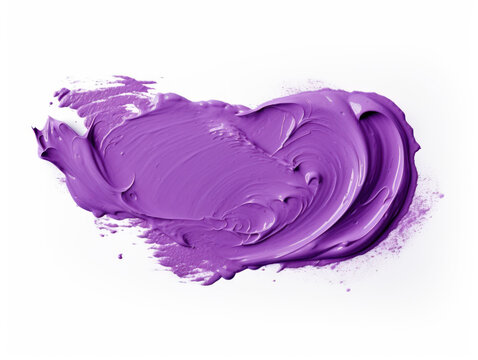 purple paint stroke isolated on transparent background, transparency image, removed background