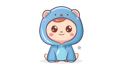 Fototapeta premium A delightful drawing showcasing a child dressed in a bear costume, complete with a sparkling star detail