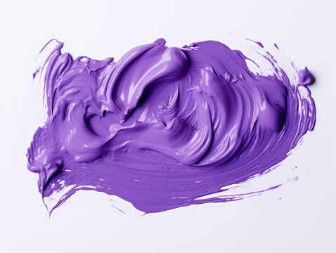 purple paint stroke isolated on transparent background, transparency image, removed background