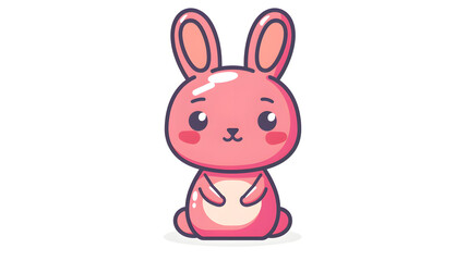 Obraz na płótnie Canvas Adorable pink bunny character in a clean, digital art style perfect for children's designs and playful concepts