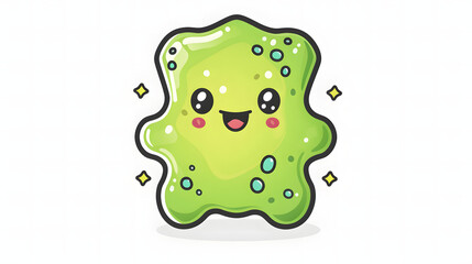 Playful green star character showing excitement and vibrance in a beautifully illustrated artwork